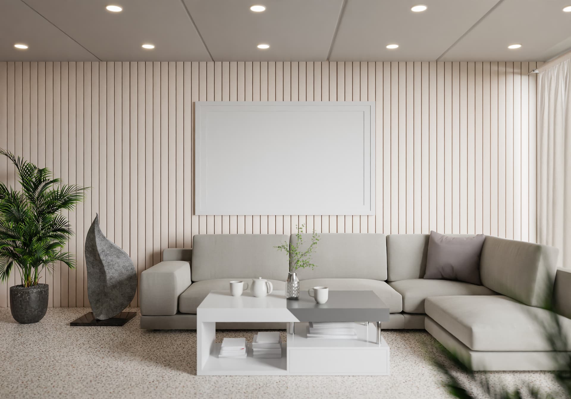 Clean, modern living room
